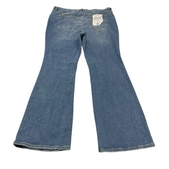 Good American x Zara Jeans Womens 26/58 Classic Bootcut Med Wash Denim Casual - Picture 3 of 11